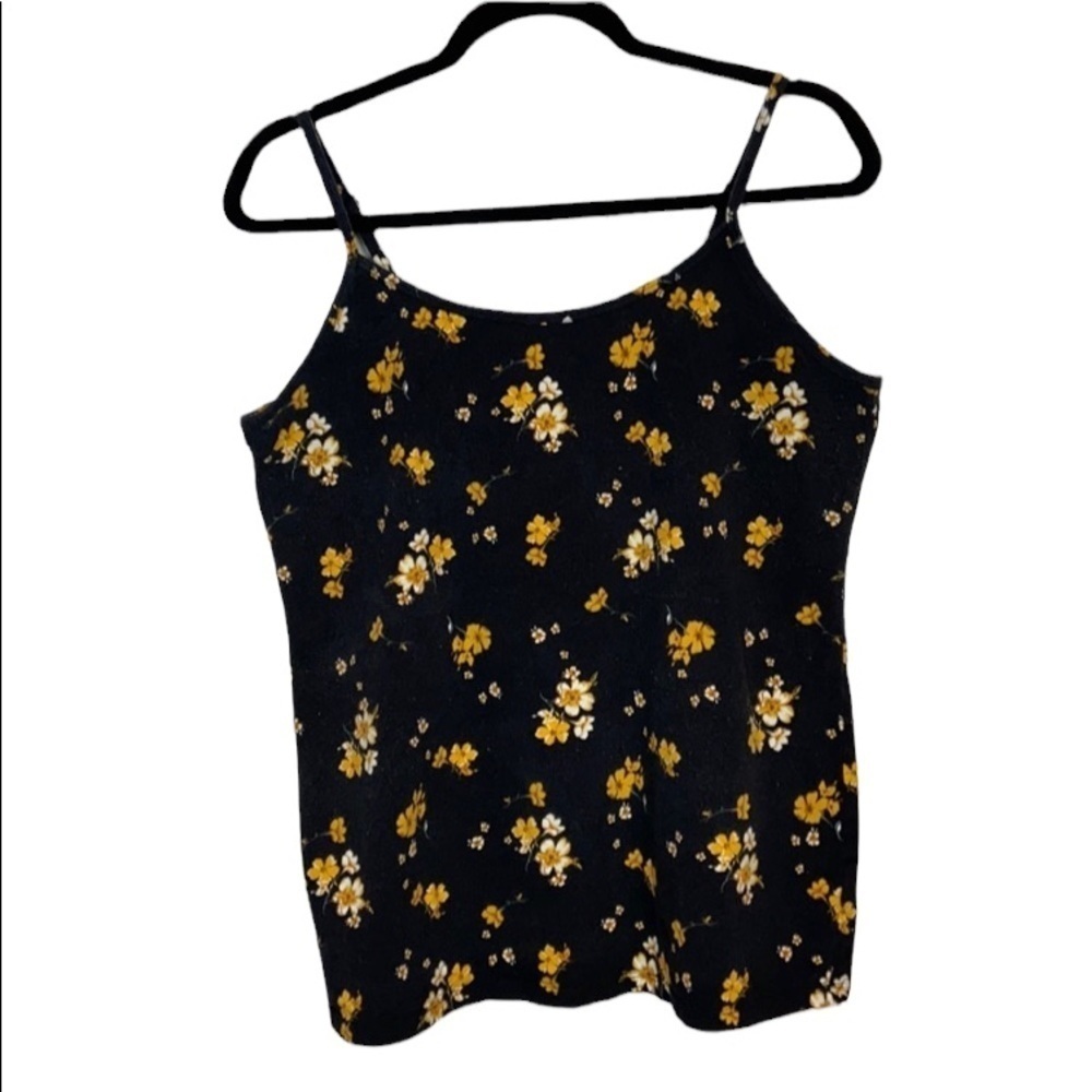Torrid Black Floral Scoop Cami size 2
